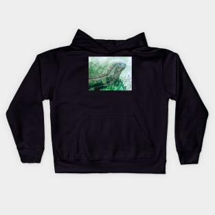 Iguana Painting Kids Hoodie